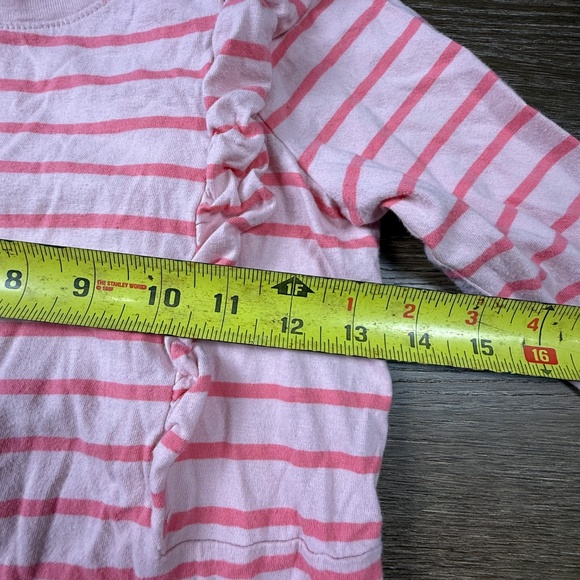 Tea Collection Girls Pink Striped Lightweight Long Sleeve Dress Size 8, Ruffle - Picture 4 of 8